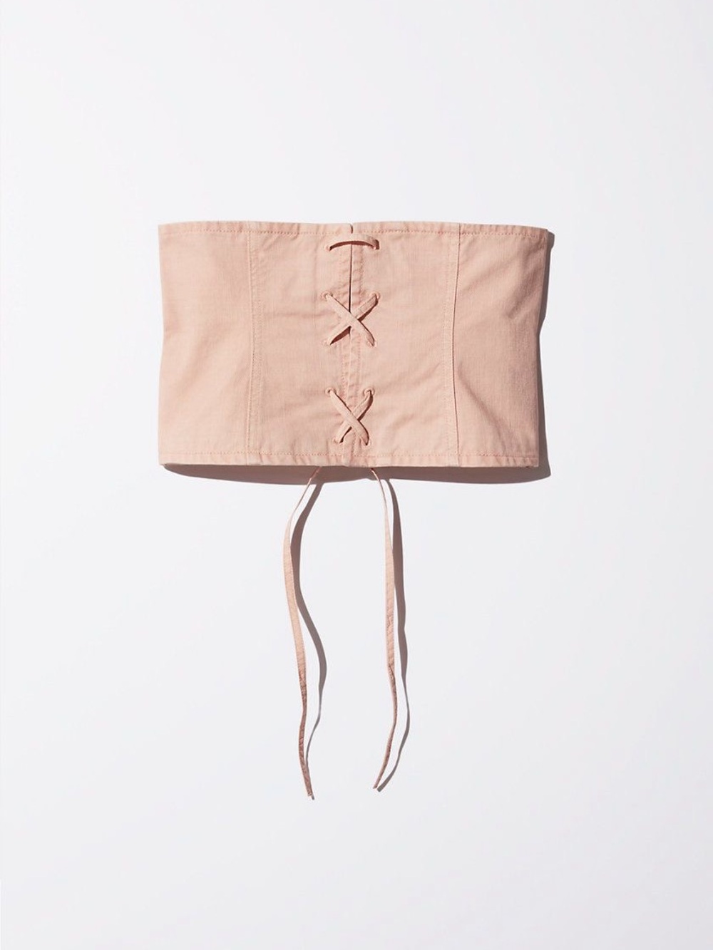 Wilfred Audra Corset Belt Pink Lace-Up Waist Cincher Aritzia Size XXS Cotton - Picture 6 of 11